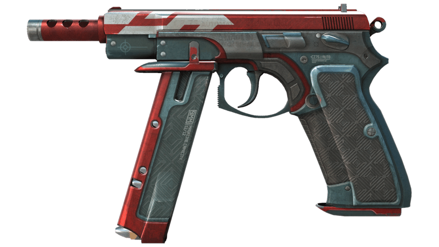 CZ75-Auto | Red Astor (Battle-Scarred)