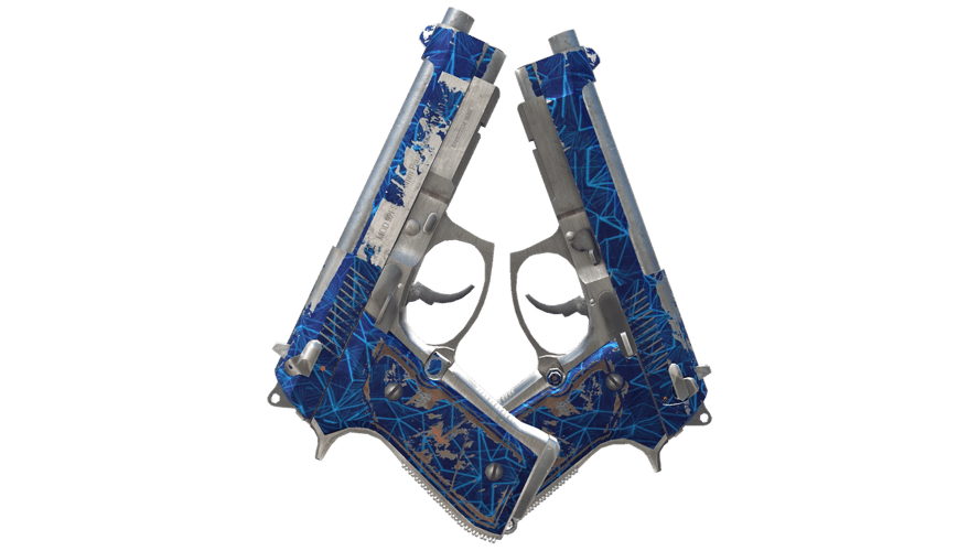 Dual Berettas | Cobalt Quartz (Well-Worn)