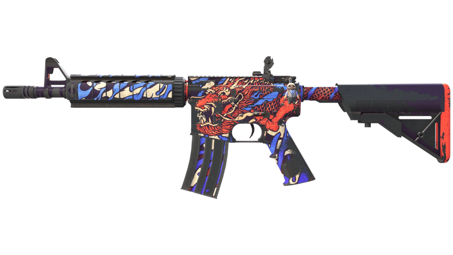 M4A4 | 龍王 (Dragon King) (Well-Worn)