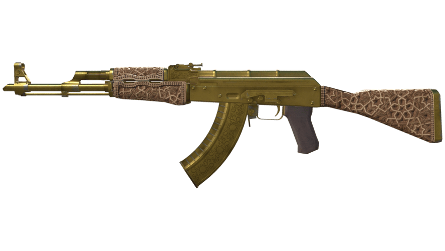 Souvenir AK-47 | Gold Arabesque (Battle-Scarred)