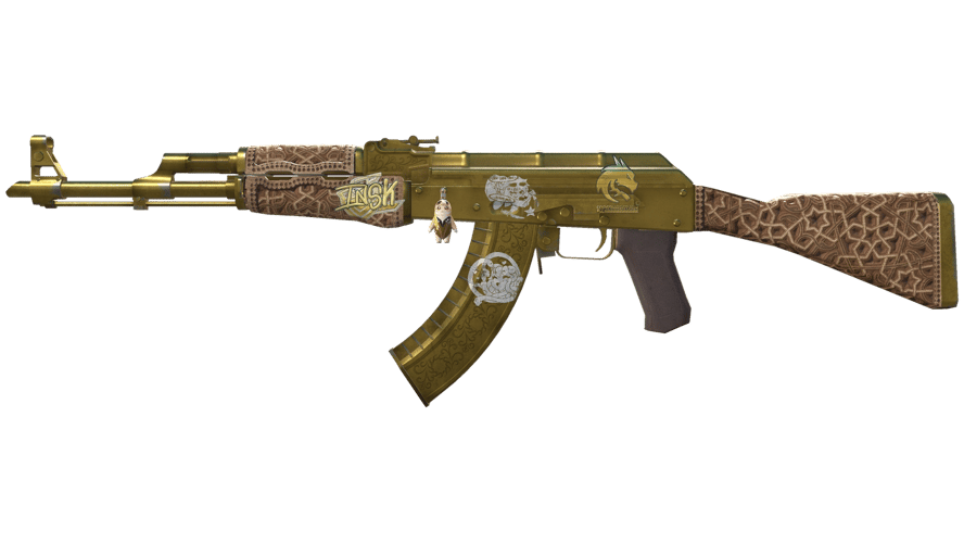 Souvenir AK-47 | Gold Arabesque (Battle-Scarred)