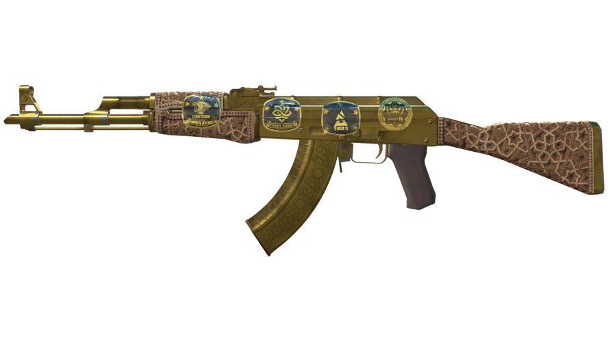 Souvenir AK-47 | Gold Arabesque (Battle-Scarred)