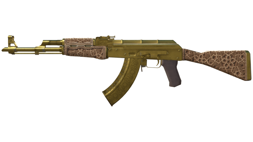 Souvenir AK-47 | Gold Arabesque (Battle-Scarred)
