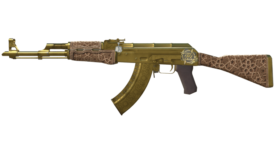 Сувенирный AK-47 | Золотая арабеска (Закалённое в боях)