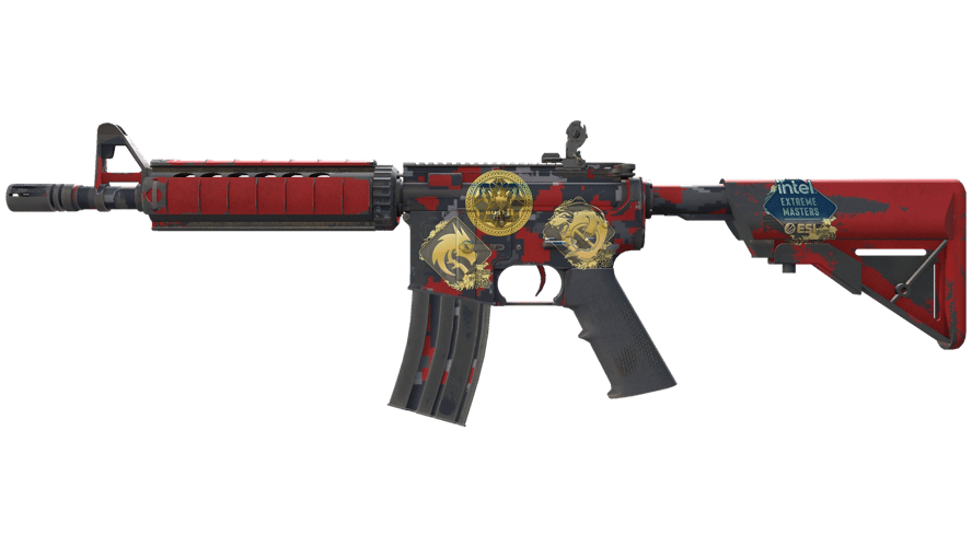 Сувенирный M4A4 | Пиксельный камуфляж «Красный» (После полевых испытан?