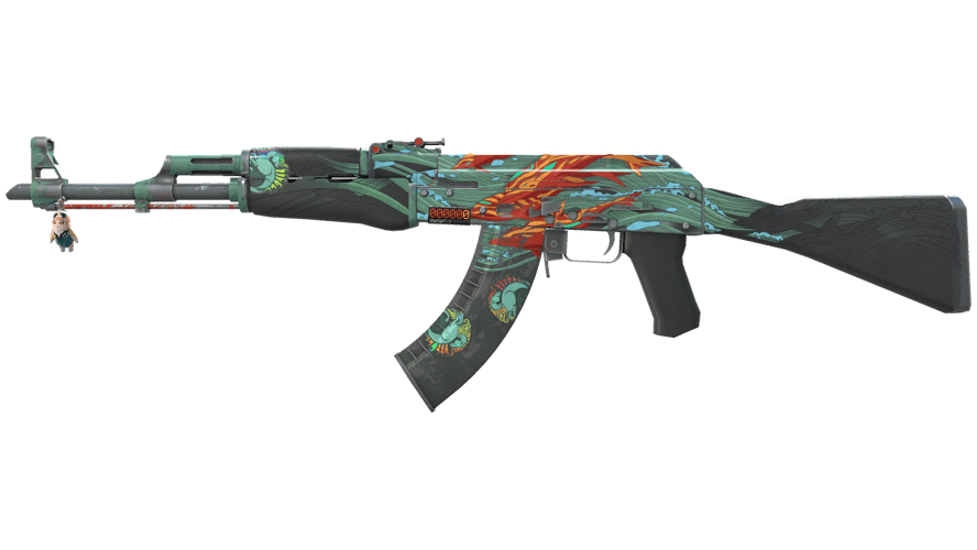 StatTrak™ AK-47 | Aquamarine Revenge (Well-Worn)