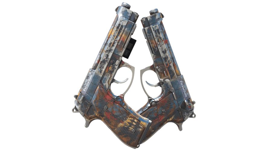 StatTrak™ Dual Berettas | Hideout (Well-Worn)