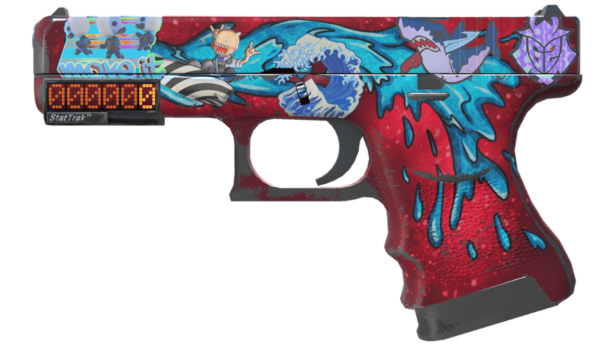 StatTrak™ Glock-18 | Water Elemental (Well-Worn)