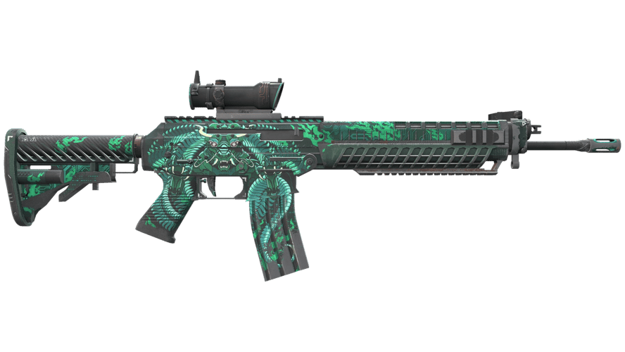 StatTrak™ SG 553 | Dragon Tech (Well-Worn)