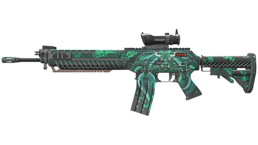 StatTrak™ SG 553 | Dragon Tech (Well-Worn)