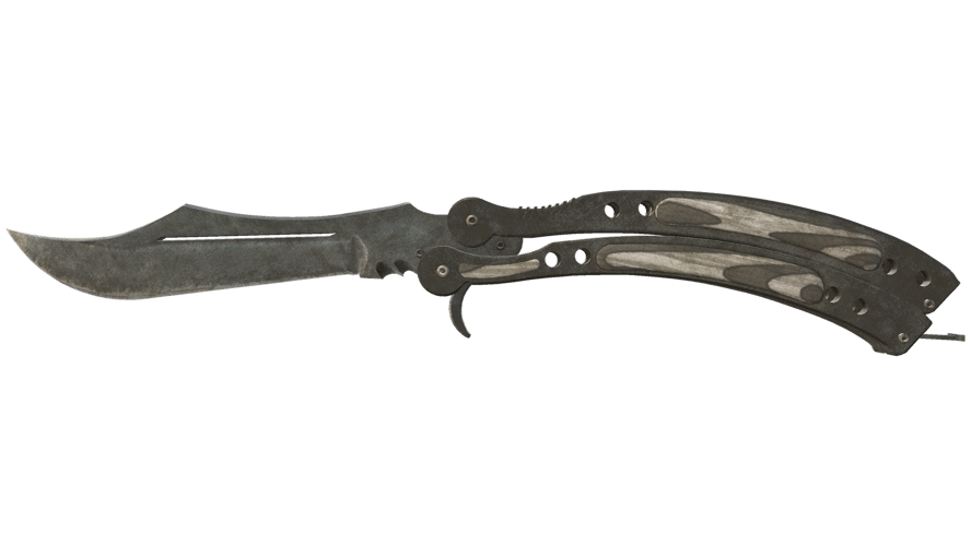★ Butterfly Knife | Black Laminate (Battle-Scarred)