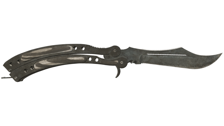 ★ Butterfly Knife | Black Laminate (Battle-Scarred)