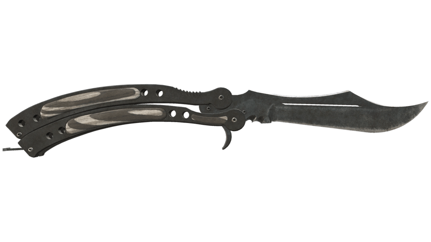 ★ Butterfly Knife | Black Laminate (Battle-Scarred)