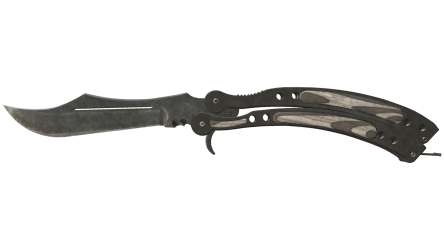 ★ Butterfly Knife | Black Laminate (Battle-Scarred)