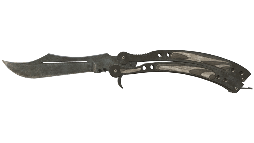 ★ Butterfly Knife | Black Laminate (Battle-Scarred)
