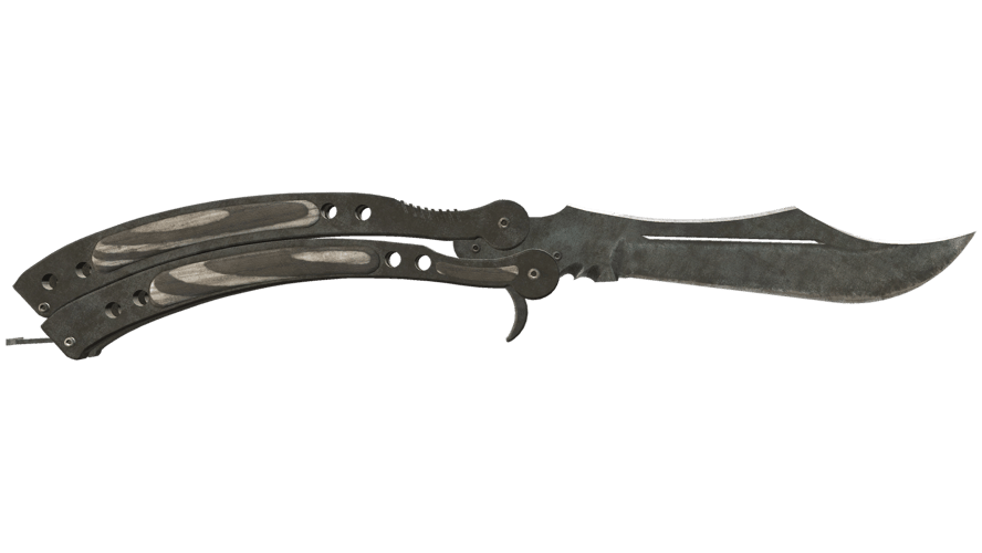 ★ Butterfly Knife | Black Laminate (Battle-Scarred)