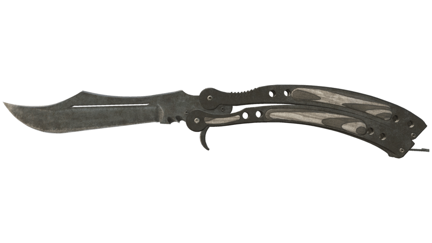 ★ Butterfly Knife | Black Laminate (Battle-Scarred)