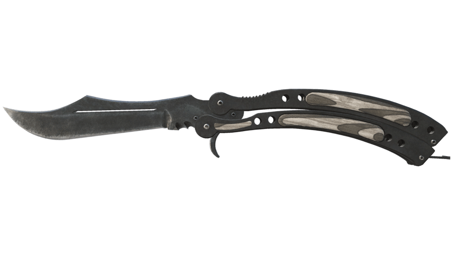 ★ Butterfly Knife | Black Laminate (Well-Worn)