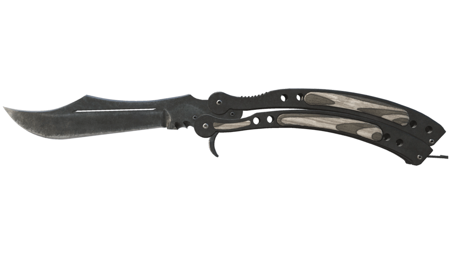 ★ Butterfly Knife | Black Laminate (Well-Worn)