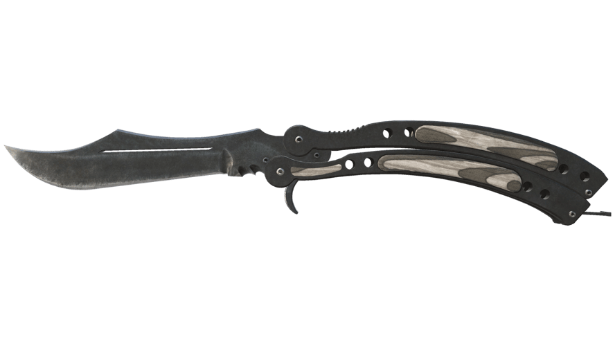 ★ Butterfly Knife | Black Laminate (Well-Worn)