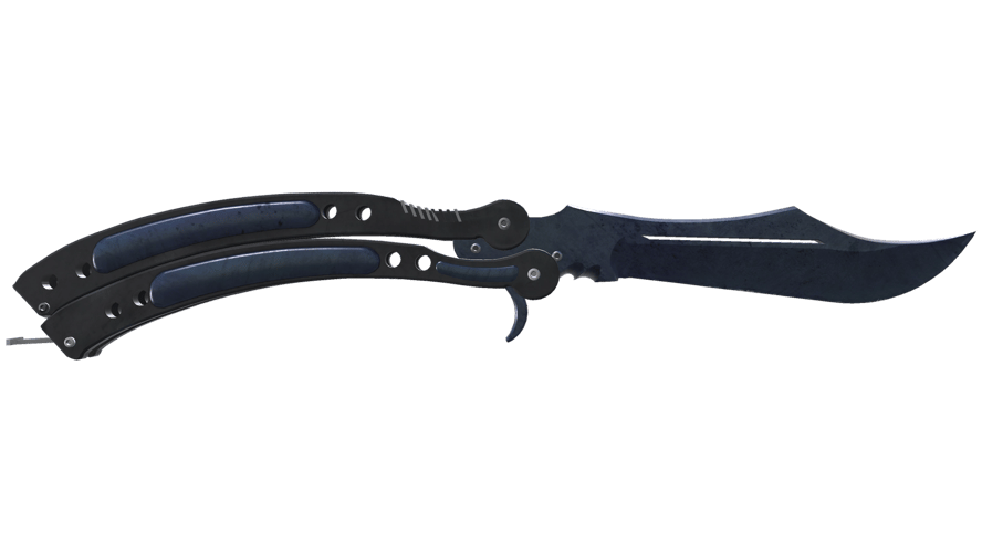 ★ Butterfly Knife | Blue Steel (Well-Worn)
