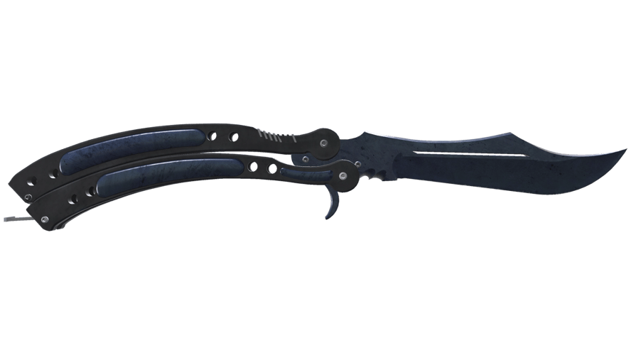 ★ Butterfly Knife | Blue Steel (Well-Worn)