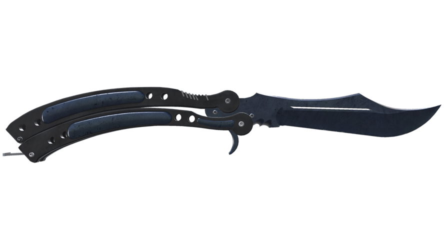 ★ Butterfly Knife | Blue Steel (Well-Worn)