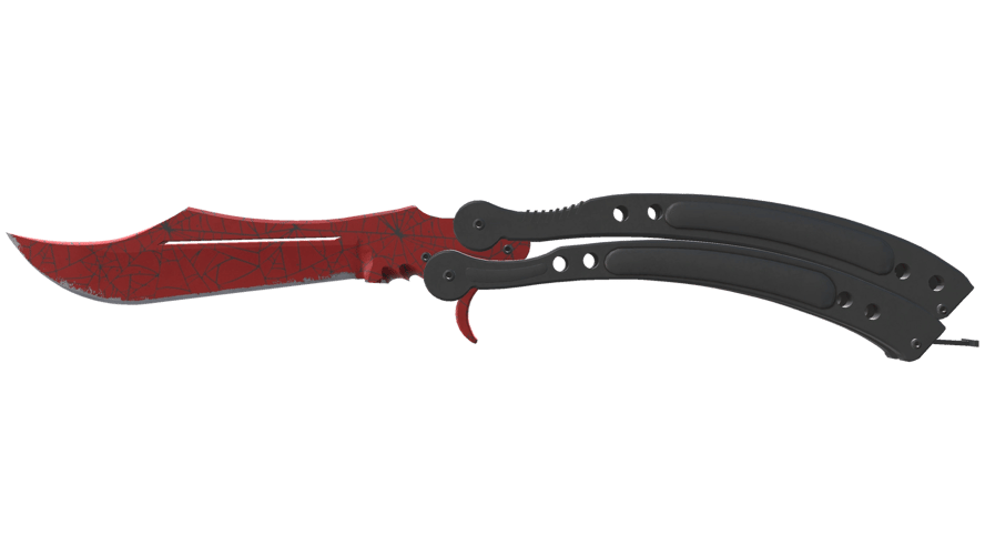 ★ Butterfly Knife | Crimson Web (Minimal Wear)