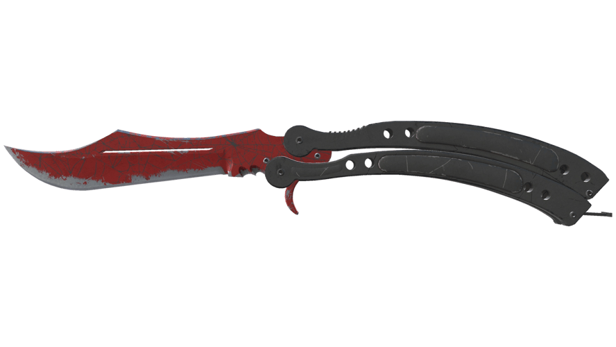 ★ Butterfly Knife | Crimson Web (Well-Worn)