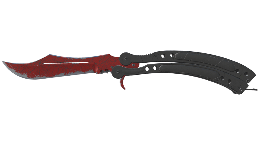 ★ Butterfly Knife | Crimson Web (Well-Worn)