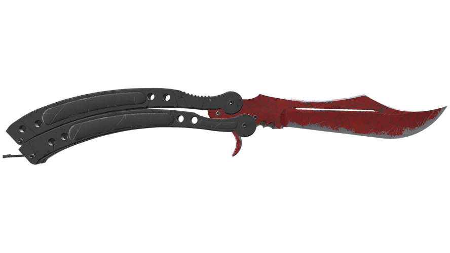 ★ Butterfly Knife | Crimson Web (Well-Worn)