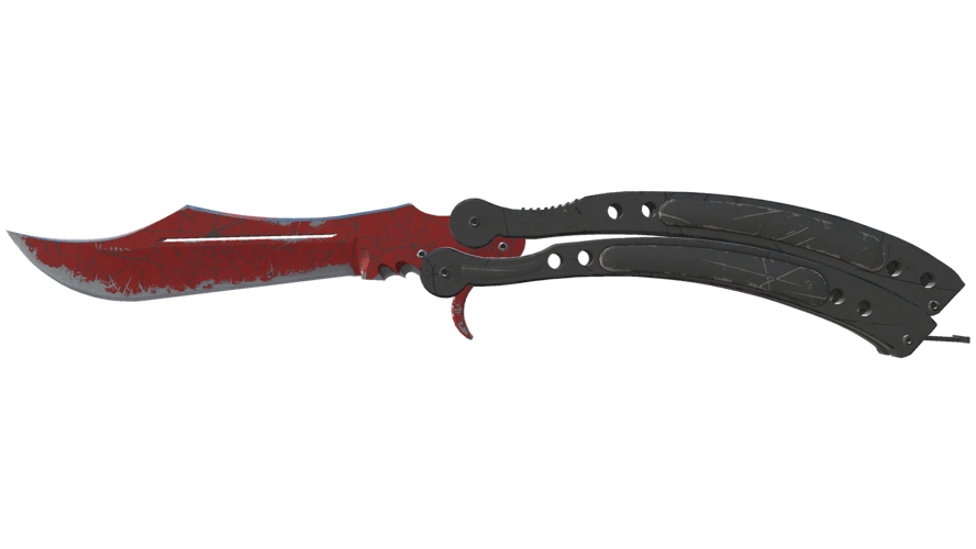 ★ Butterfly Knife | Crimson Web (Well-Worn)