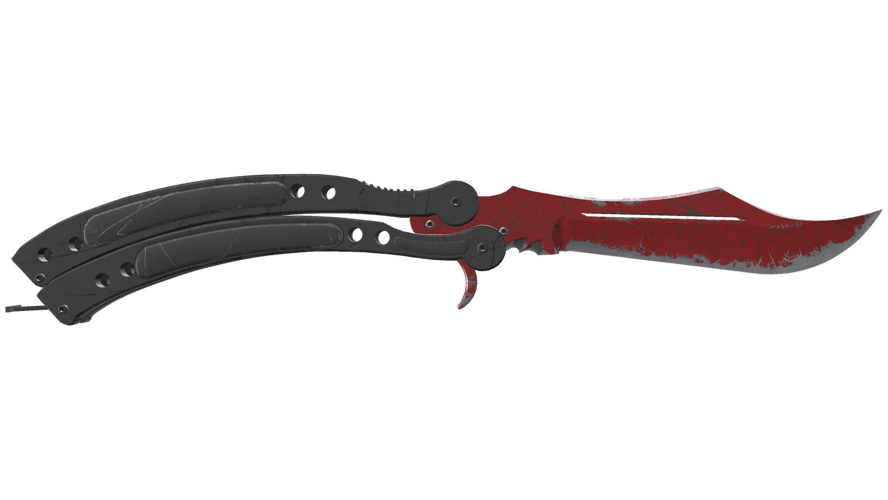 ★ Butterfly Knife | Crimson Web (Well-Worn)