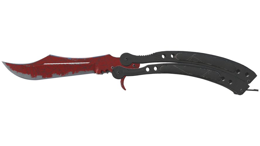 ★ Butterfly Knife | Crimson Web (Well-Worn)