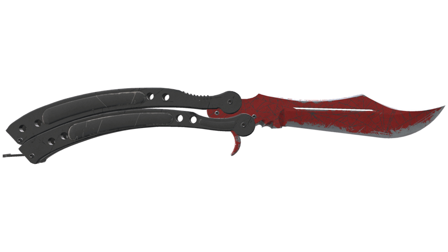 ★ Butterfly Knife | Crimson Web (Well-Worn)