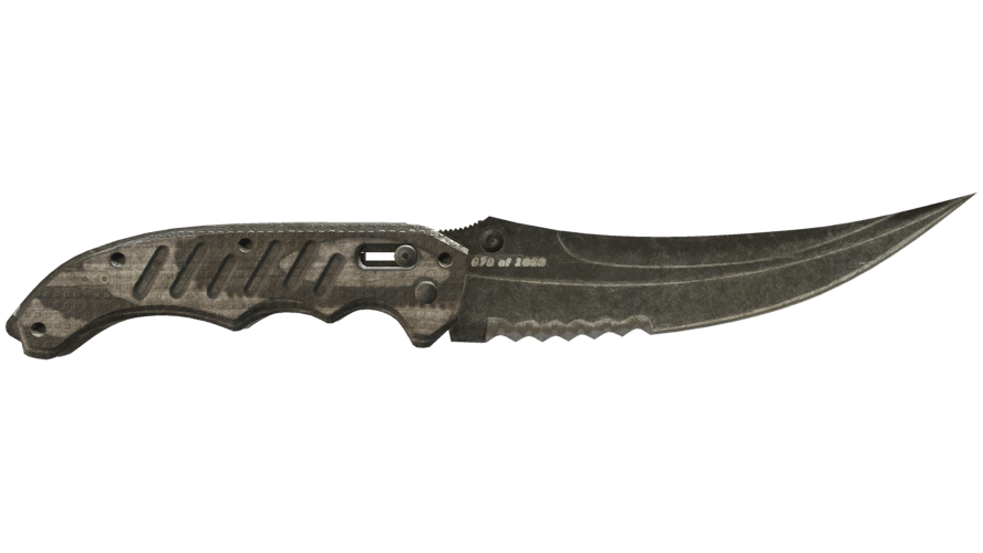 ★ Flip Knife | Black Laminate (Battle-Scarred)