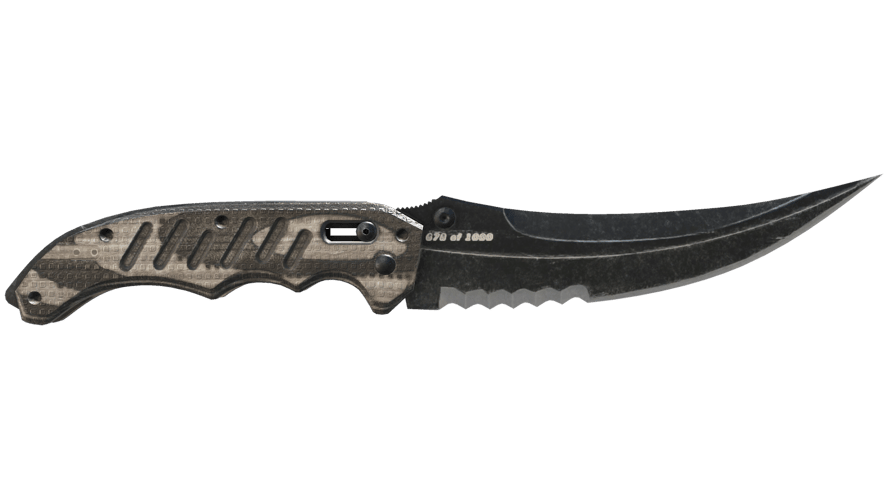 ★ Flip Knife | Black Laminate (Minimal Wear)