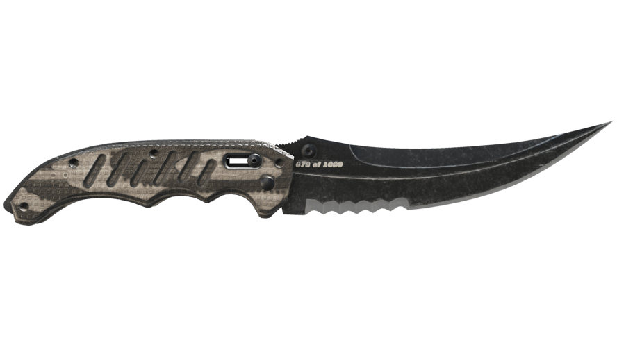 ★ Flip Knife | Black Laminate (Minimal Wear)
