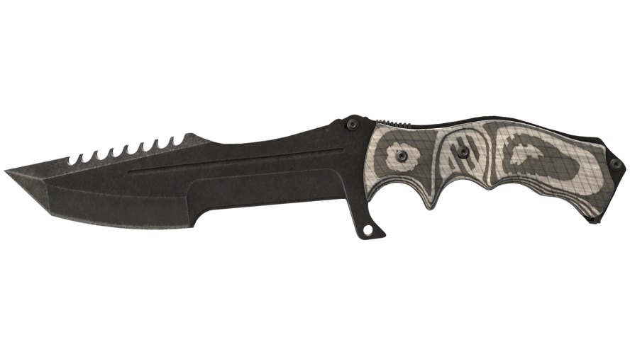 ★ Huntsman Knife | Black Laminate (Well-Worn)