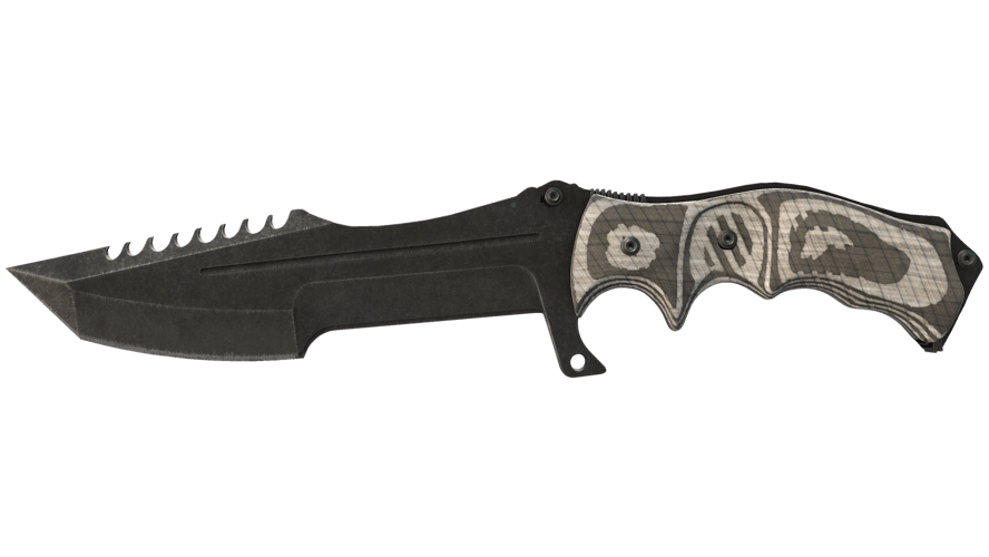 ★ Huntsman Knife | Black Laminate (Well-Worn)