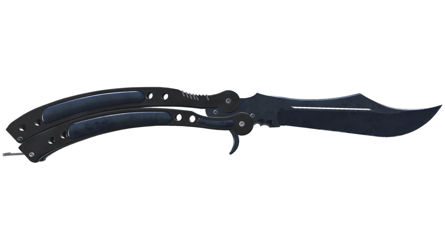 ★ StatTrak™ Butterfly Knife | Blue Steel (Battle-Scarred)