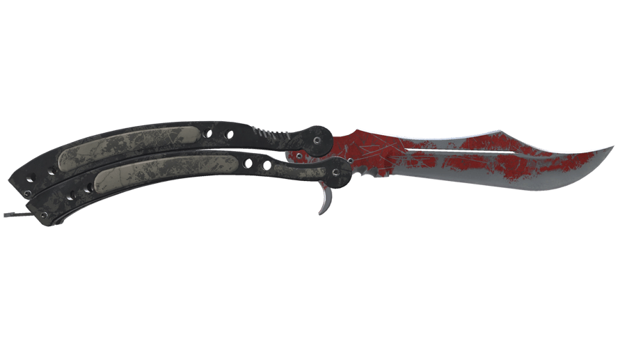 ★ StatTrak™ Butterfly Knife | Crimson Web (Battle-Scarred)