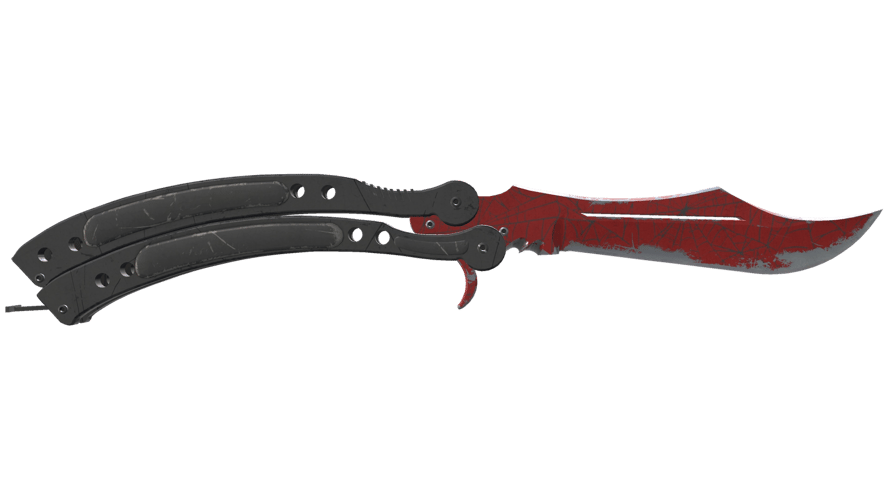 ★ StatTrak™ Butterfly Knife | Crimson Web (Well-Worn)