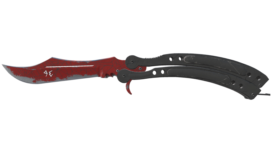 ★ StatTrak™ Butterfly Knife | Crimson Web (Well-Worn)