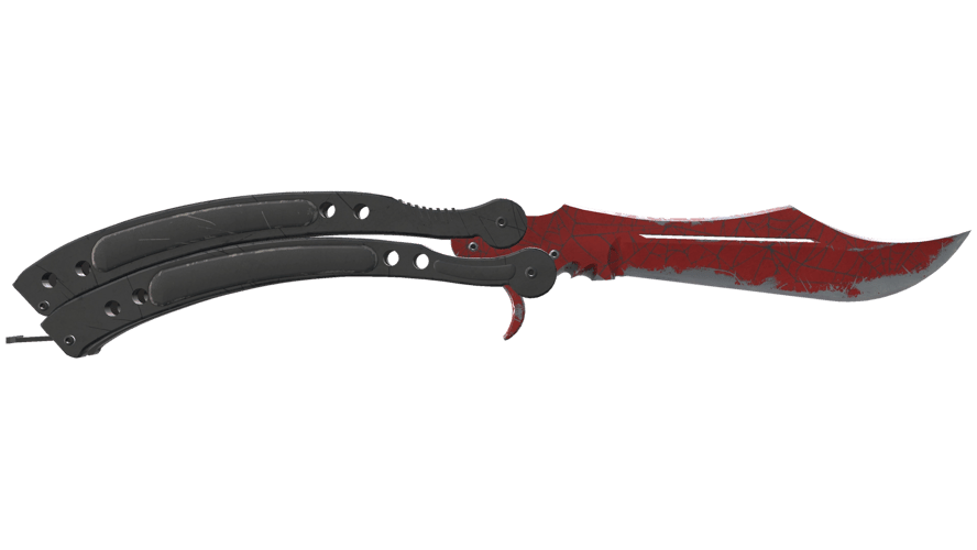 ★ StatTrak™ Butterfly Knife | Crimson Web (Well-Worn)