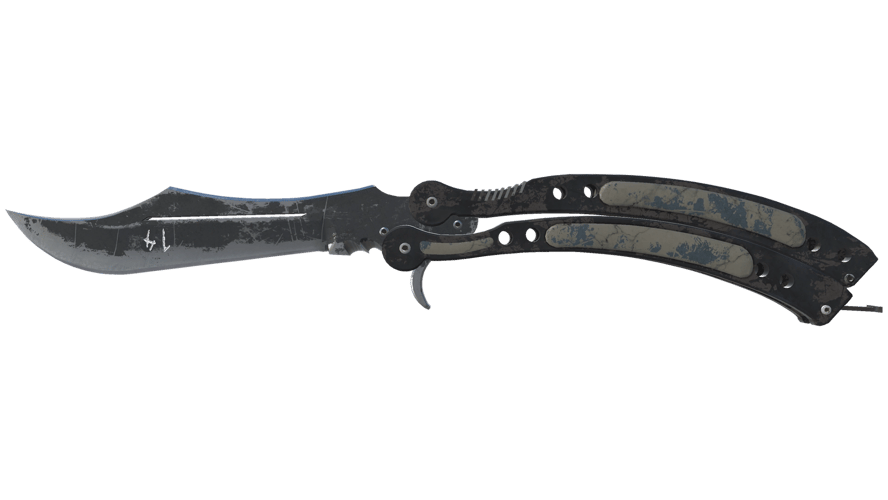 ★ StatTrak™ Butterfly Knife | Night (Battle-Scarred)