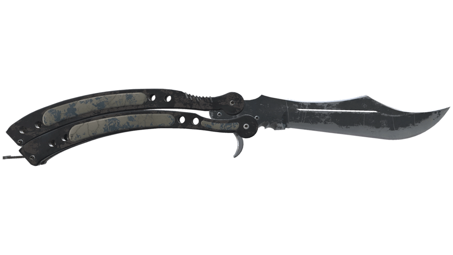 ★ StatTrak™ Butterfly Knife | Night (Battle-Scarred)