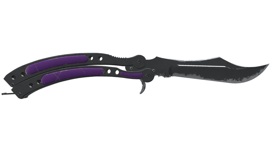 ★ StatTrak™ Butterfly Knife | Ultraviolet (Well-Worn)