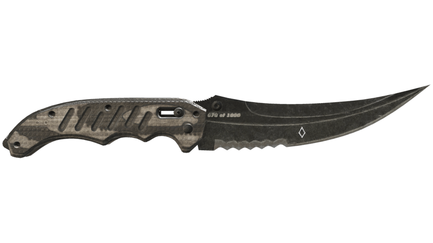 ★ StatTrak™ Flip Knife | Black Laminate (Battle-Scarred)
