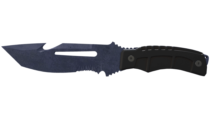 ★ StatTrak™ Survival Knife | Blue Steel (Battle-Scarred)